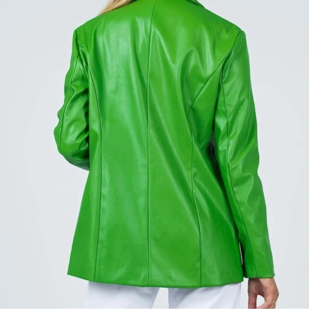 Princess Polly Jenner PU blazer green